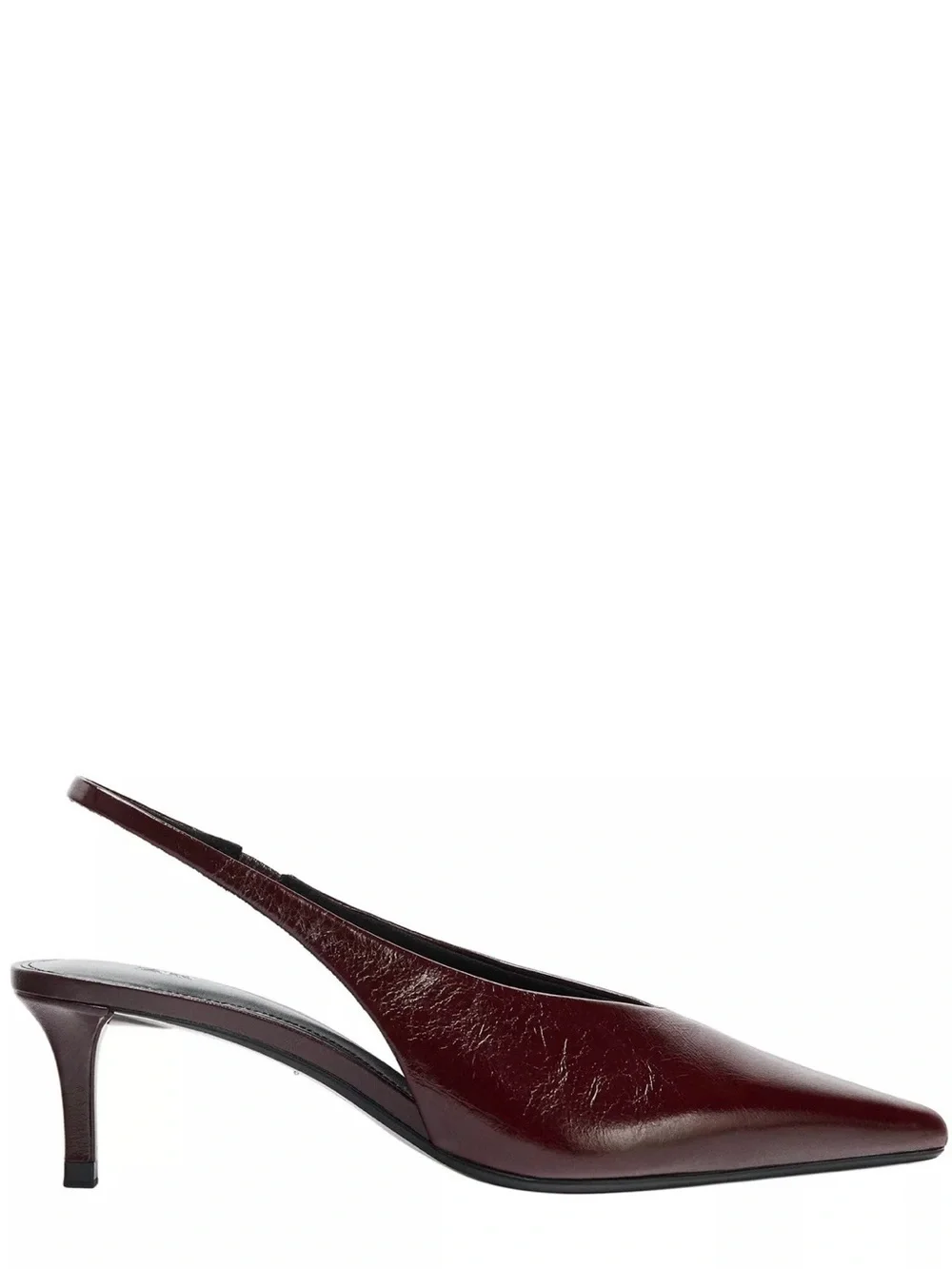 Zara Women's Pointed Slingback Pumps in Burgundy